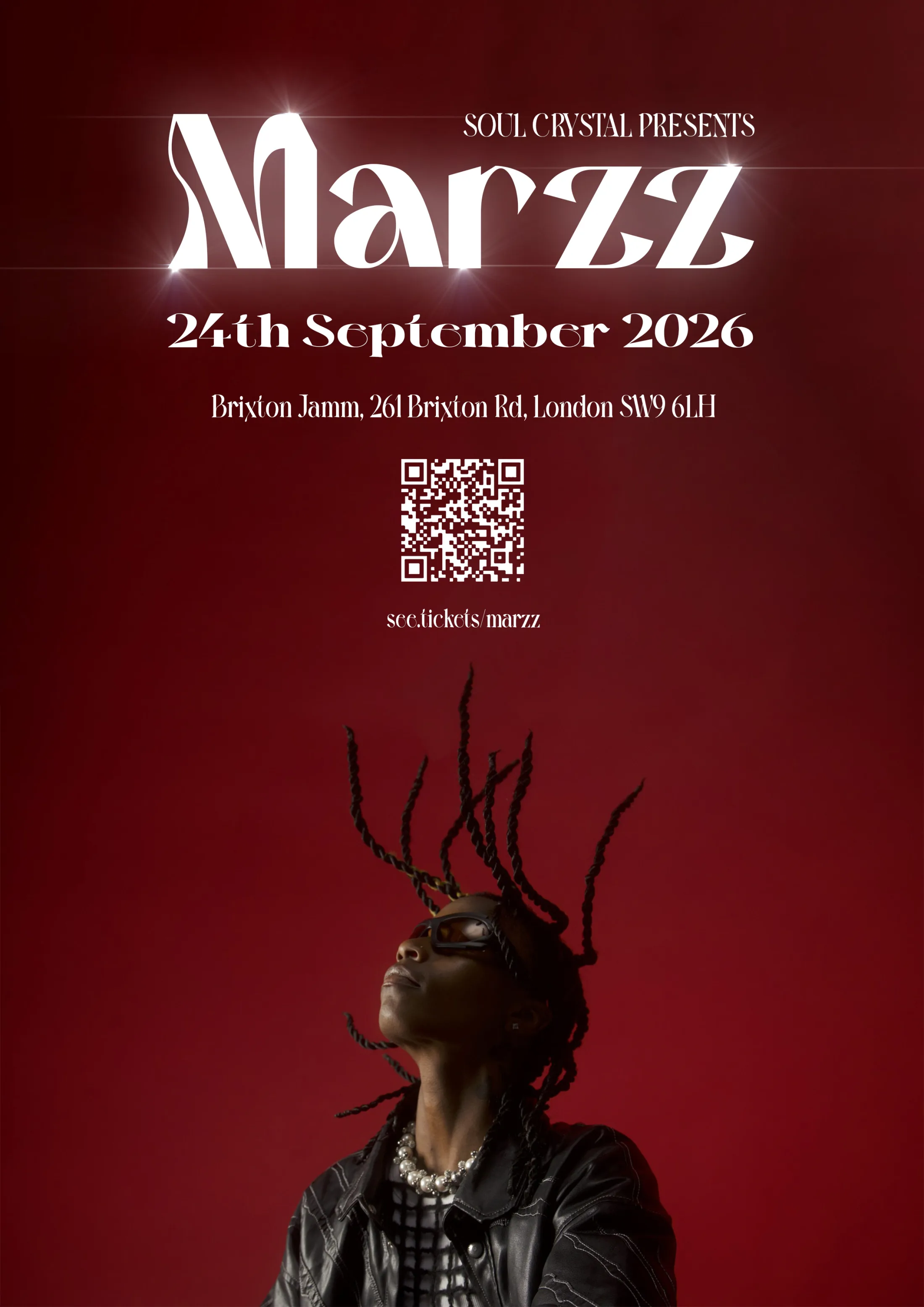 Event poster for Marzz's London performance